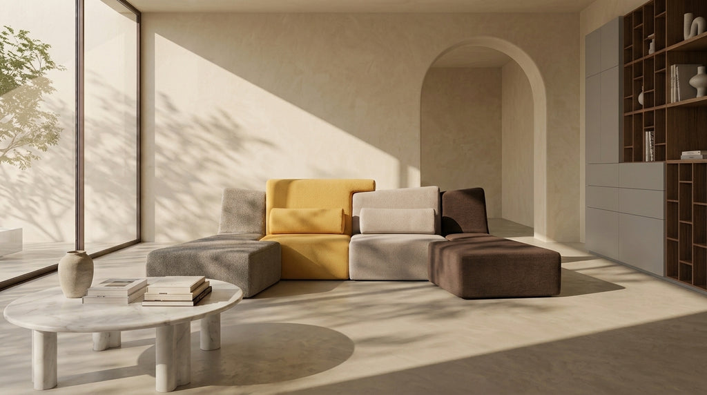 Confluences Modular 4 seater in Alcantara